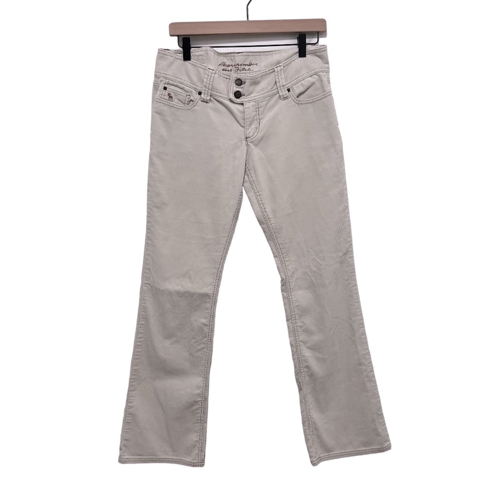 ABERCROMBIE & FITCH Y2K Low Rise Cream Corduroy Pants Size 4